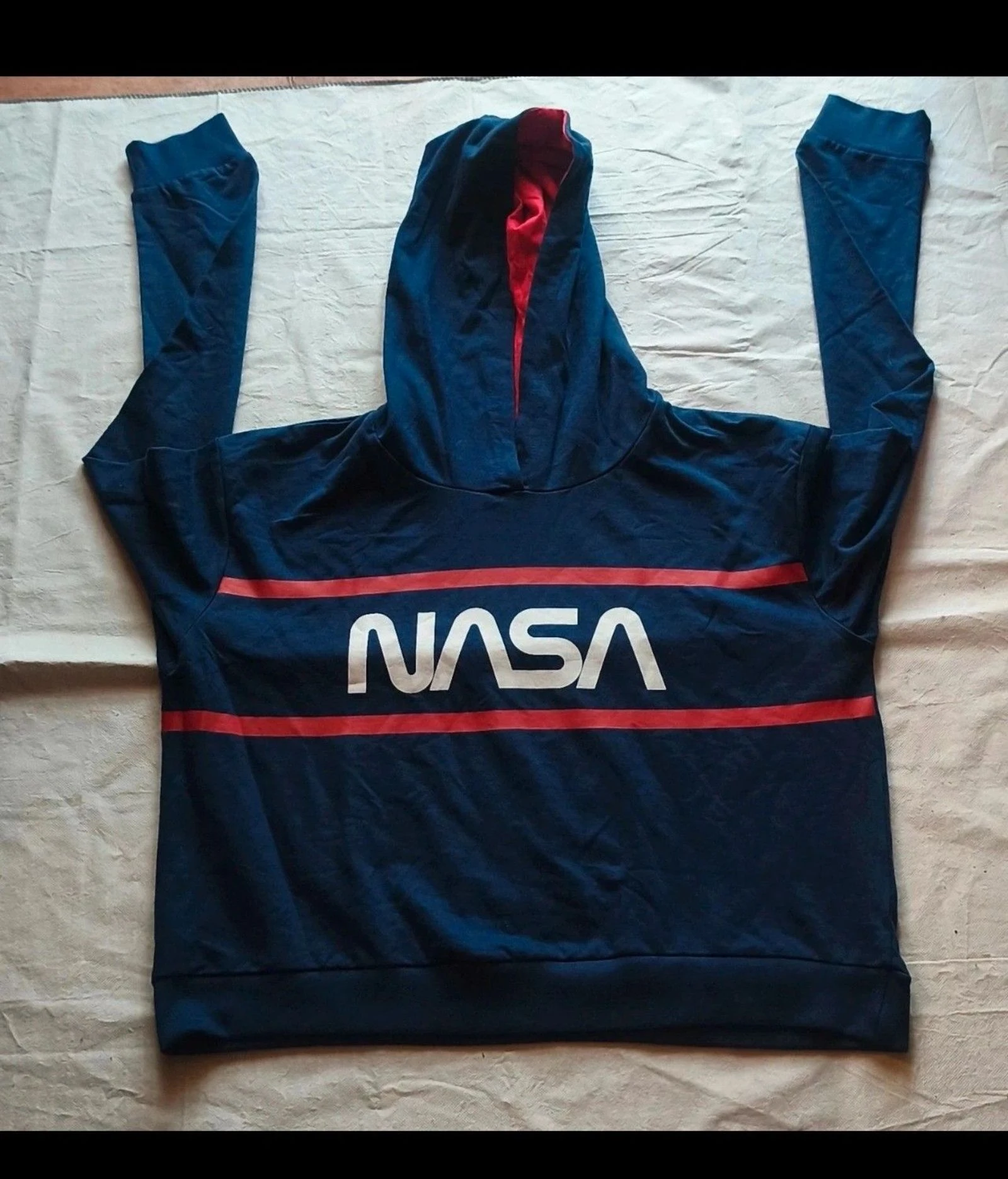 Sudadera NASA Azul Marino "Crop" - Talla L - 100% Algodón - Nueva